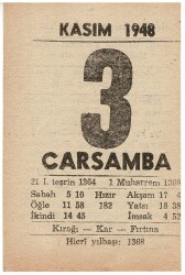 3 Kasım 1948 Takvim Yaprağı EFM835 - 3