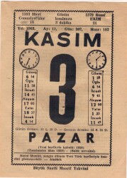 3 Kasım 1963 Takvim Yaprağı EFM(N)3652 - 3
