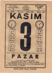 3 Kasım 1963 Takvim Yaprağı EFM(N)3652 - 1