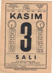 3 Kasım 1964 Takvim Yaprağı EFM(N)3654 - 2