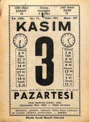 3 Kasım 1969 Takvim Yaprağı - Doğum Günü Hediyesi EFM(N)11794 - Gökçekoleksiyon