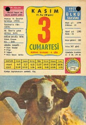 3 Kasım 1979 Takvim Yaprağı - Doğum Günü Hediyesi EFM(N)11709 - Gökçekoleksiyon