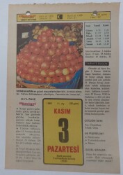 3 Kasım 1980 Takvim Yaprağı - Doğum Günü Hediyesi EFM(N)7100 - Gökçekoleksiyon