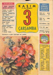 3 Kasım 1982 Takvim Yaprağı - Doğum Günü Hediyesi EFM(N)11879 - Gökçekoleksiyon