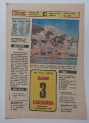 3 Kasım 1982 Takvim Yaprağı - Doğum Günü Hediyesi EFM(N)7339 - Gökçekoleksiyon