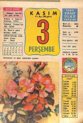 3 Kasım 1983 Takvim Yaprağı - Doğum Günü Hediyesi EFMN15958 - Gökçekoleksiyon