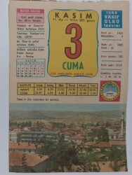 3 Kasım 1989 Takvim Yaprağı - Doğum Günü Hediyesi EFM(N)6627 - Gökçekoleksiyon