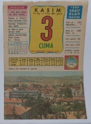 3 Kasım 1989 Takvim Yaprağı - Doğum Günü Hediyesi EFM(N)6633 - Gökçekoleksiyon