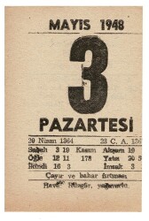 3 Mayıs 1948 Takvim Yaprağı EFM895 - 1