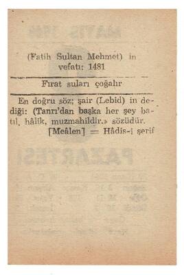 3 Mayıs 1948 Takvim Yaprağı EFM895 - 4