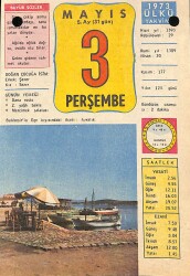 3 Mayıs 1973 Takvim Yaprağı - Doğum Günü Hediyesi EFM(N)9328 - Gökçekoleksiyon