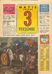 3 Mayıs 1984 Takvim Yaprağı - Doğum Günü Hediyesi EFMN15172 - Gökçekoleksiyon