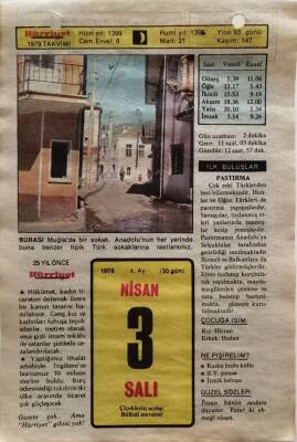 3 Nisan 1979 Takvim Yaprağı - Doğum Günü Hediyesi EFM(N)8508 - 2