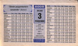 3 Ocak 2008 Takvim Yaprağı - Doğum Günü Hediyesi EFM(N)7469 - Gökçekoleksiyon