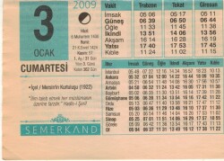 3 Ocak 2009 Takvim Yaprağı EFM(N)4959 - Gökçekoleksiyon