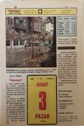 3 Şubat 1980 Takvim Yaprağı - Doğum Günü Hediyesi EFM(N)7612 - Gökçekoleksiyon