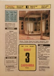 3 Şubat 1982 Takvim Yaprağı - Doğum Günü Hediyesi EFM(N)7672 - Gökçekoleksiyon