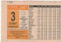 3 Şubat 2007 Takvim Yaprağı EFM(N)5522 - Gökçekoleksiyon