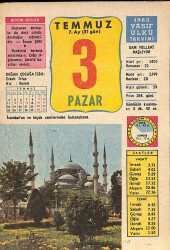 3 Temmuz 1983 Takvim Yaprağı - Doğum Günü Hediyesi EFM(N)9028 - Gökçekoleksiyon