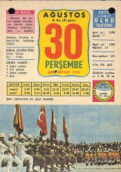 30 Ağustos 1979 Takvim Yaprağı - Doğum Günü Hediyesi EFM(N)10232 - 1