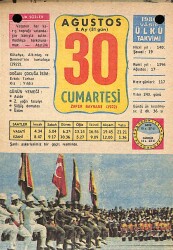 30 Ağustos 1980 Takvim Yaprağı - Doğum Günü Hediyesi EFM(N)9208 - Gökçekoleksiyon