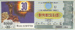 30 Ağustos 1993 Piyango Bileti Dörtte Bir Bilet PYB6754 - Gökçekoleksiyon