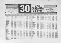 30 Ağustos 2006 Takvim Yaprağı - Doğum Günü Hediyesi EFMN14177 - Gökçekoleksiyon