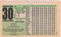 30 Ağustos 2008 Takvim Yaprağı EFM(N)2567 - 3