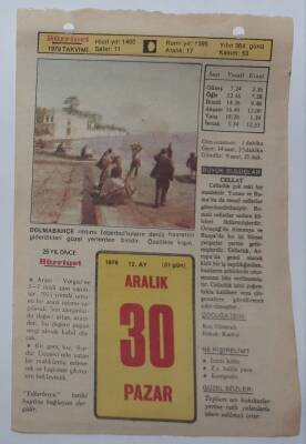 30 Aralık 1979 Takvim Yaprağı - Doğum Günü Hediyesi EFM(N)7440 - 1