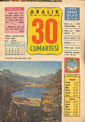 30 Aralık 1989 Takvim Yaprağı - Doğum Günü Hediyesi EFMN13642 - Gökçekoleksiyon