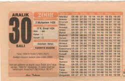 30 Aralık 2008 Takvim Yaprağı EFM(N)4373 - 2
