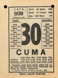 30 Ekim 1970 Takvim Yaprağı - Doğum Günü Hediyesi EFM(N)10560 - 3