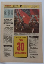 30 Ekim 1982 Takvim Yaprağı - Doğum Günü Hediyesi EFM(N)7256 - Gökçekoleksiyon