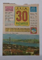 30 Ekim 1989 Takvim Yaprağı - Doğum Günü Hediyesi EFM(N)6559 - Gökçekoleksiyon