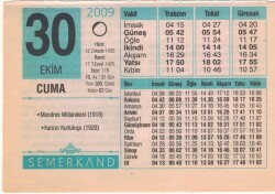 30 Ekim 2009 Takvim Yaprağı EFM(N)3309 - 1