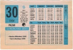 30 Ekim 2011 Takvim Yaprağı EFM(N)1348 - 1