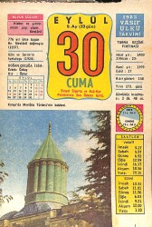 30 Eylül 1983 Takvim Yaprağı - Doğum Günü Hediyesi EFMN15916 - Gökçekoleksiyon