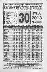 30 Eylül 2013 Takvim Yaprağı - Doğum Günü Hediyesi EFMN13598 - Gökçekoleksiyon