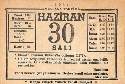 30 Haziran 1964 Takvim Yaprağı - Doğum Günü Hediyesi EFMN15550 - Gökçekoleksiyon