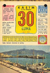 30 Kasım 1979 Takvim Yaprağı - Doğum Günü Hediyesi EFM(N)11685 - Gökçekoleksiyon