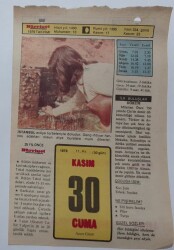 30 Kasım 1979 Takvim Yaprağı - Doğum Günü Hediyesi EFM(N)7411 - Gökçekoleksiyon