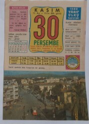 30 Kasım 1989 Takvim Yaprağı - Doğum Günü Hediyesi EFM(N)6827 - Gökçekoleksiyon