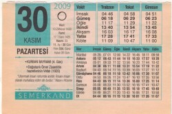 30 Kasım 2009 Takvim Yaprağı EFM(N)3854 - 3