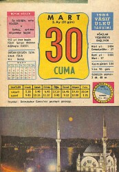 30 Mart 1984 Takvim Yaprağı - Doğum Günü Hediyesi EFMN15196 - Gökçekoleksiyon