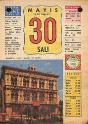 30 Mayıs 1972 Takvim Yaprağı - Doğum Günü Hediyesi EFM(N)12291 - Gökçekoleksiyon