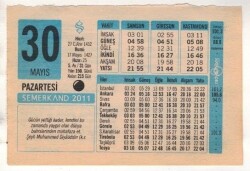 30 Mayıs 2011 Takvim Yaprağı EFM(N)1195 - 2
