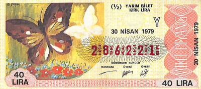 30 Nisan 1979 Piyango Bileti Yarım Bilet PYB6240 - 1