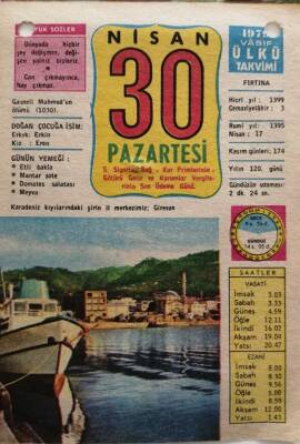 30 Nisan 1979 Takvim Yaprağı - Doğum Günü Hediyesi EFM(N)8505 - 1