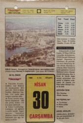 30 Nisan 1980 Takvim Yaprağı - Doğum Günü Hediyesi EFM(N)8414 - 2
