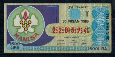30 Nisan 1985 Tam Bilet PYB1162 - 1